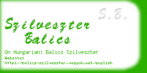 szilveszter balics business card